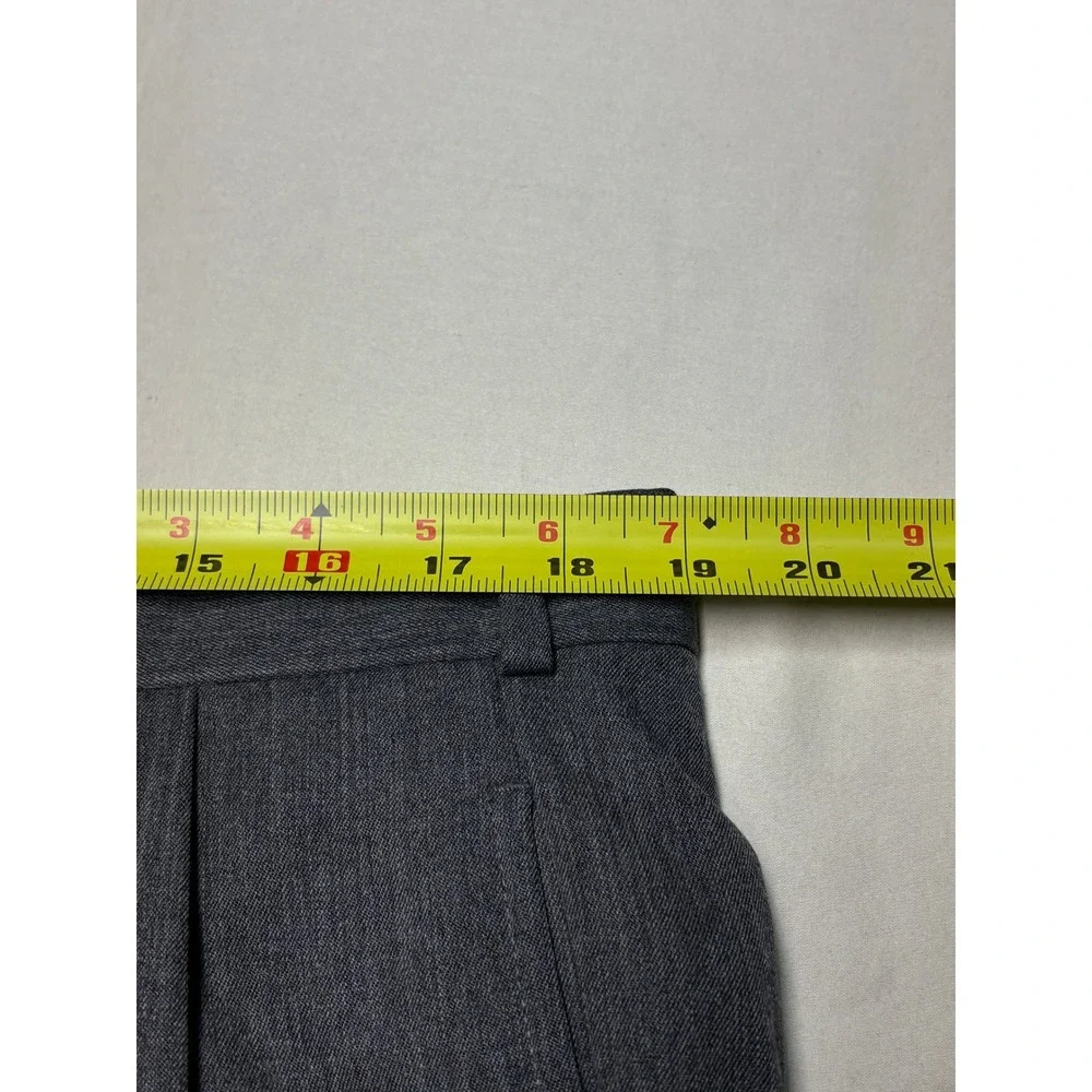 Brooks Brothers Mens Grey 100% Wool Pleated Cuffed Dress Pants Made Canada 38x30